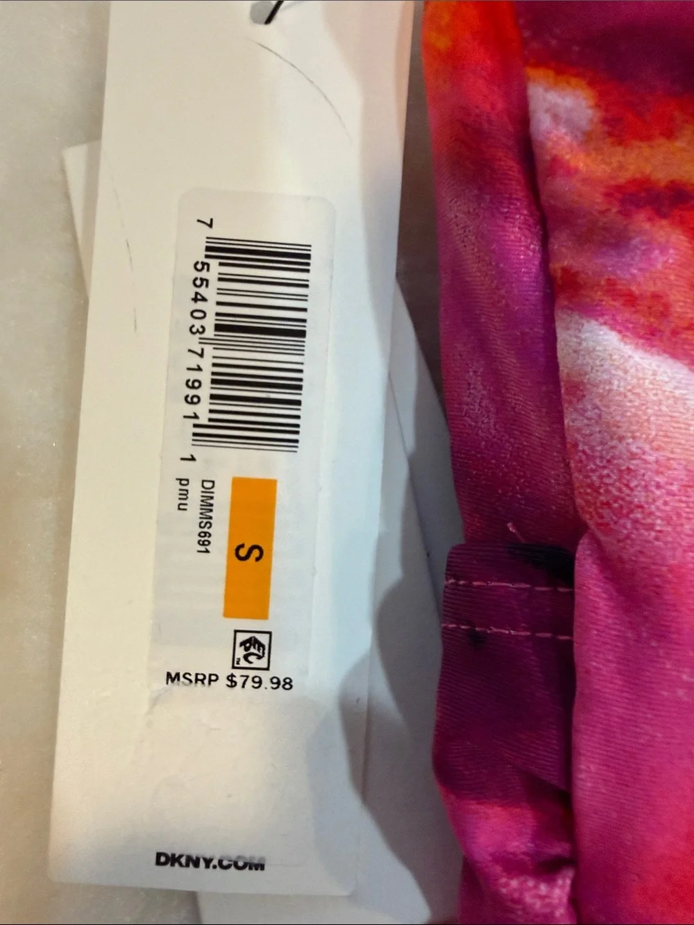 🌺 NWT - DKNY One-Piece Swimsuit NWT Size Small Pink Abstract Print 🌺 - Picture 7 of 7
